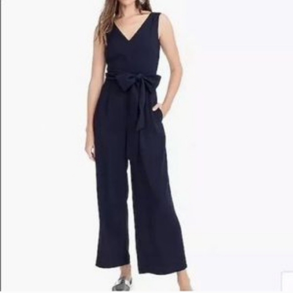 J. Crew Navy Wrap Jumpsuit - Picture 3 of 13